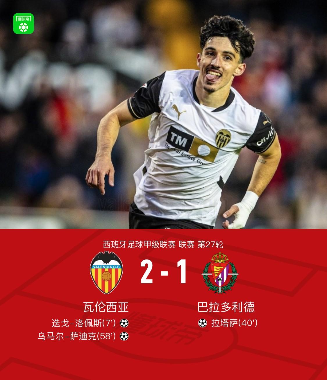 瓦伦西亚一球小胜毕尔巴鄂,豪取重要三分! 瓦伦西亚一球小胜毕尔巴鄂,豪取重要三分!